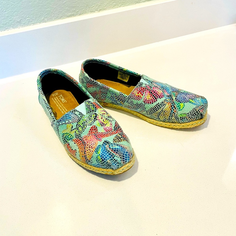 Toms Leather Espadrille Flats
